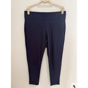 Conceited Women's Plus 2X Navy Blue High Waist Ponte Dress Pants, 2X